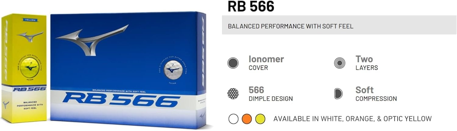 image:imageMizuno 2024 RB 566 Golf BallsOptic Yellow