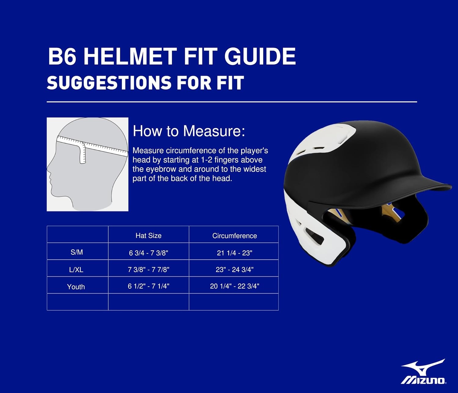 image:imageMizuno Adult B6 Baseball Batting HelmetRedNavy