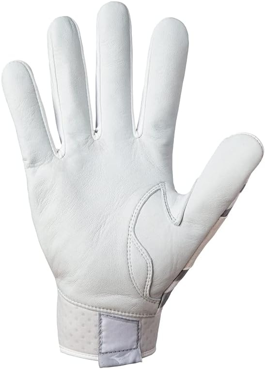 image:imageMizuno B303 Pro Adult Baseball Batting Gloves Pair Double Cabretta Leather Palm AirMesh Inserts QuikAdjust Wrist TabWhite