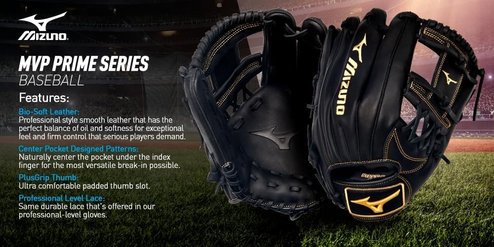 image:imageMizuno GMVP1177P4 MVP Prime BB Infielder Baseball Glove 1175 Center Pocket Design Deep 3 Web