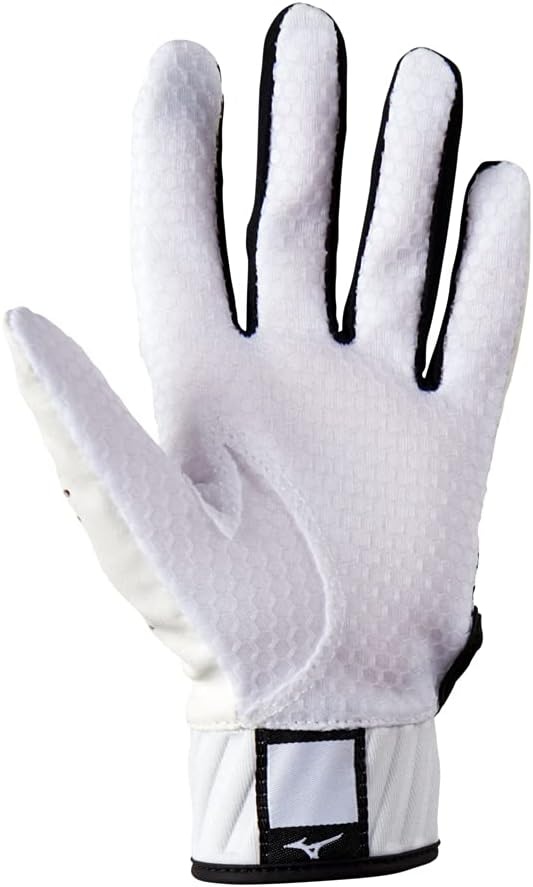 image:imageMizuno MVP Adult Baseball Batting Gloves Pair Adult Youth and TBall Nonslip Palm FlexMesh Back QuikAdjust Wrist TabWhiteBlack