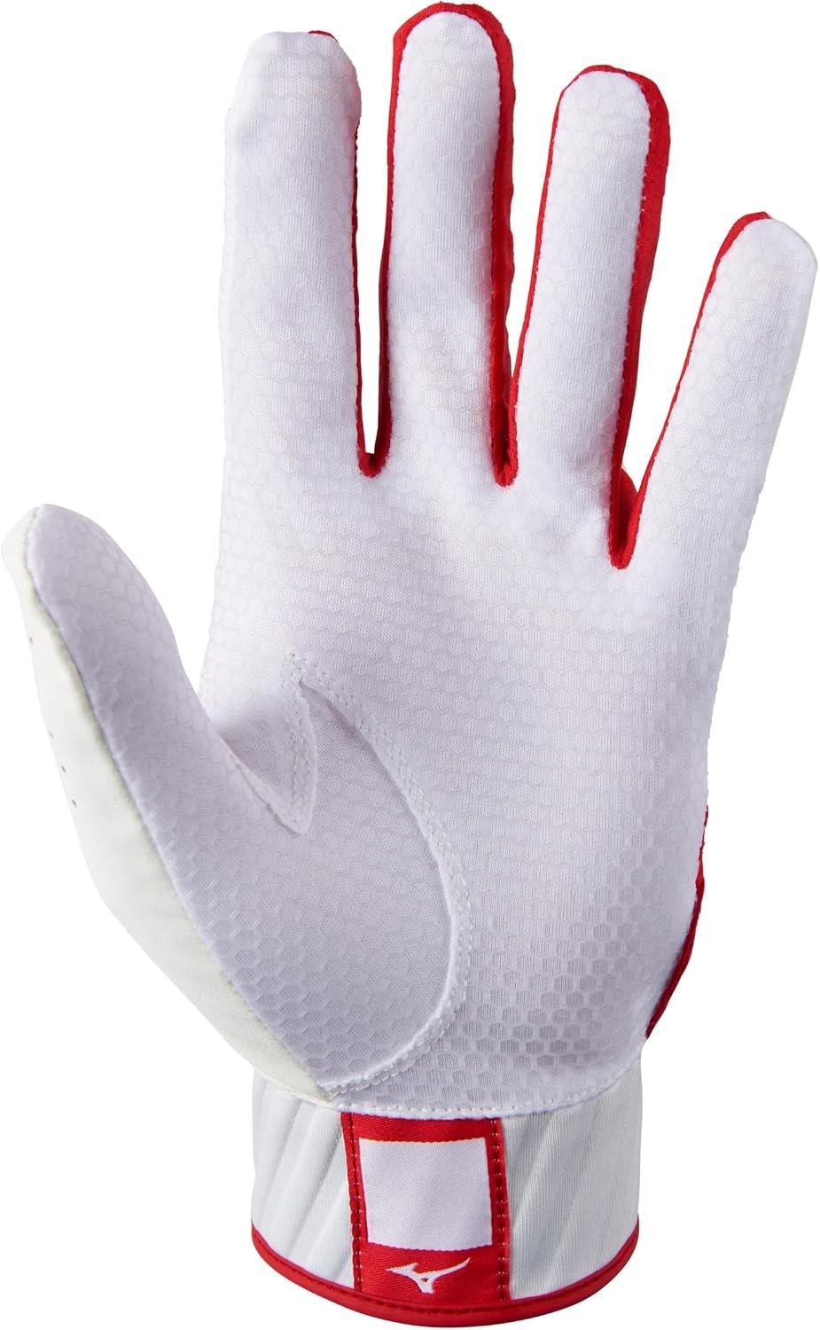 image:imageMizuno MVP Adult Baseball Batting Gloves Pair Adult Youth and TBall Nonslip Palm FlexMesh Back QuikAdjust Wrist TabWhiteRed
