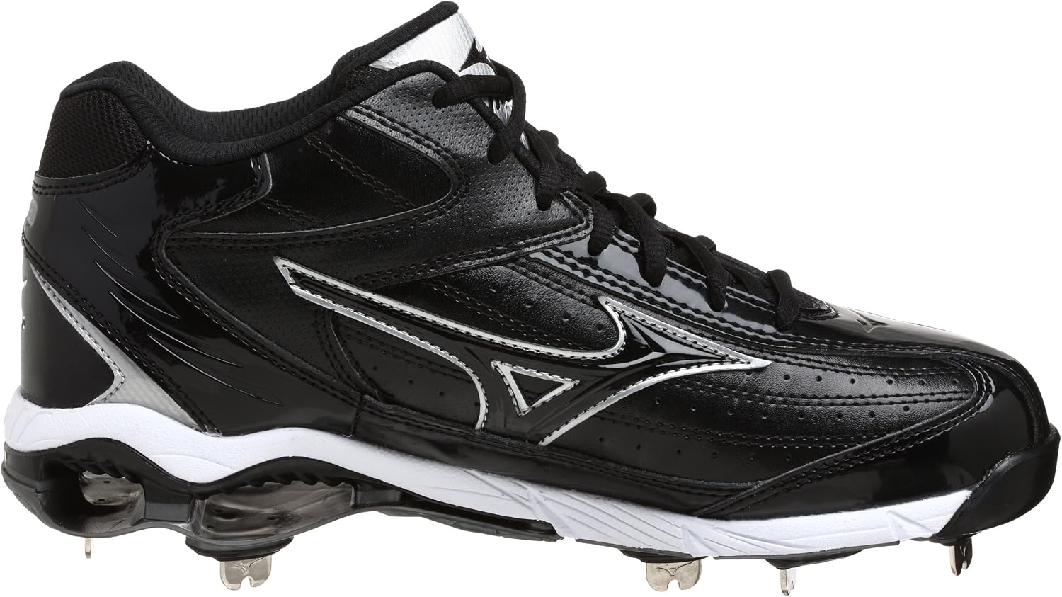 image:imageMizuno Mens 9 Spike Classic G5 Mid Baseball CleatBlack