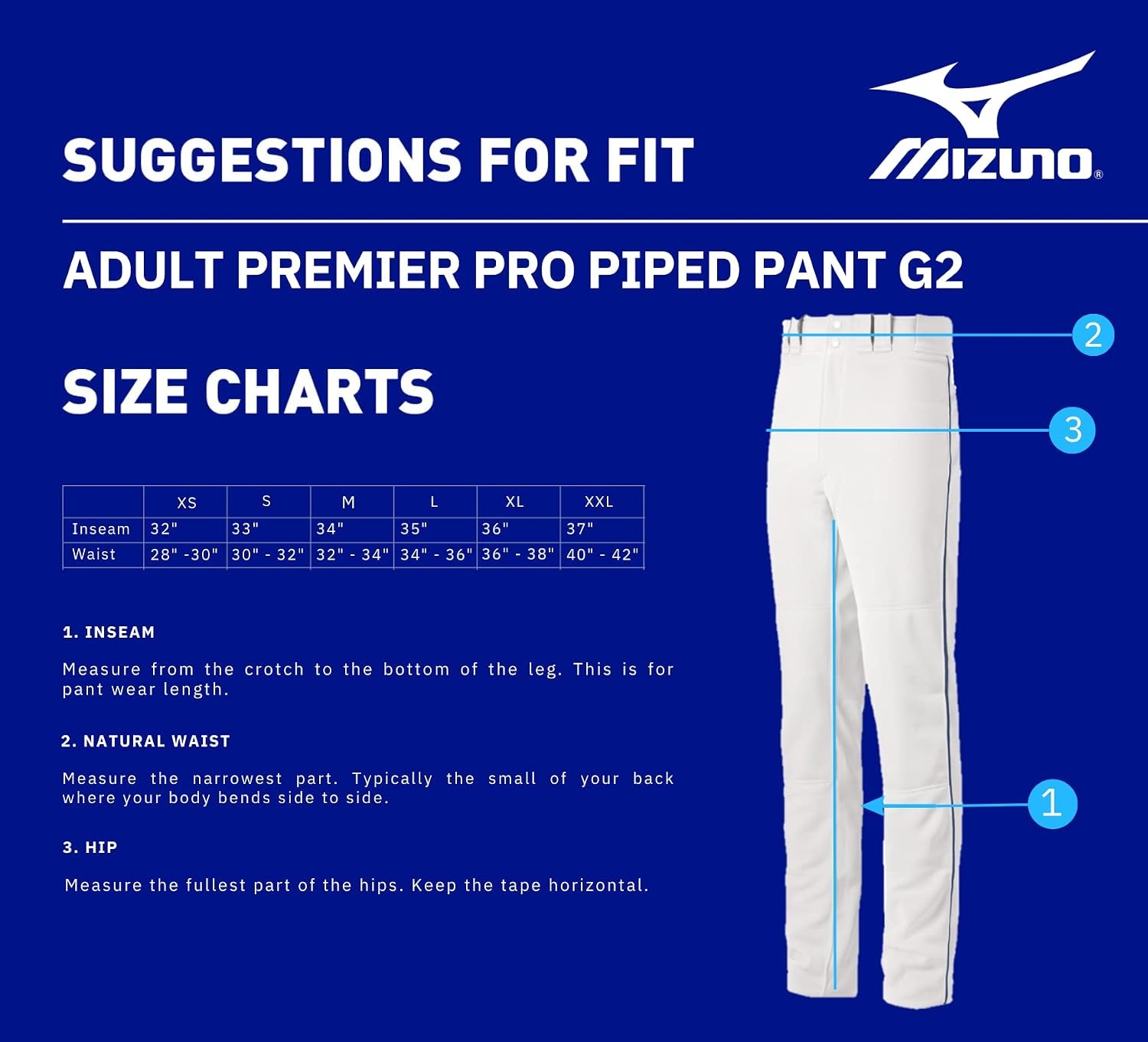image:imageMizuno Mens Premier Pro Piped G2 Baseball PantGreyRoyal
