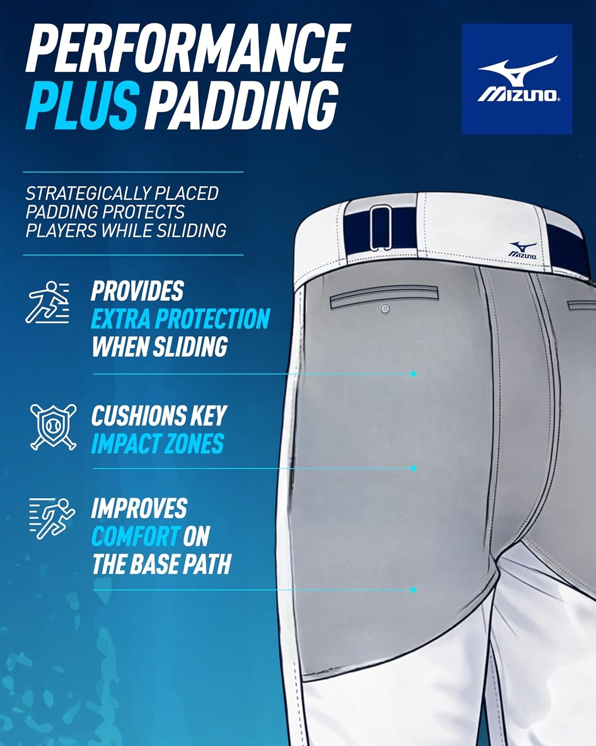 image:imageMizuno Mens Premier Pro Piped G2 Baseball PantWhiteBlack