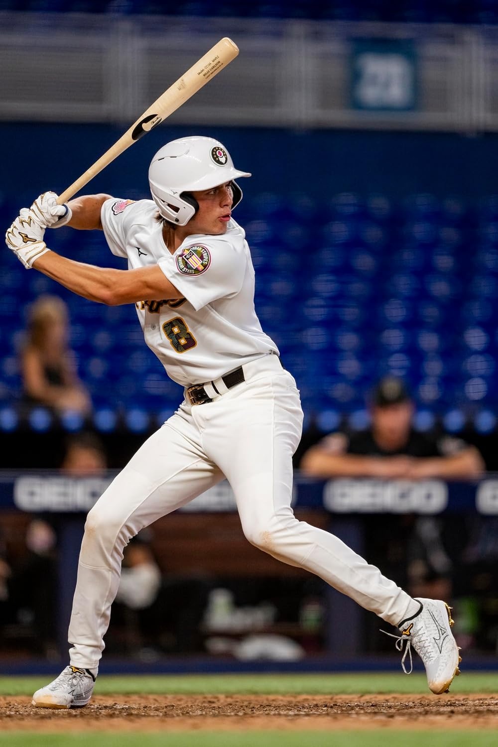 image:imageMizuno Pro PowerArc Baseball Batting GloveWhiteGold