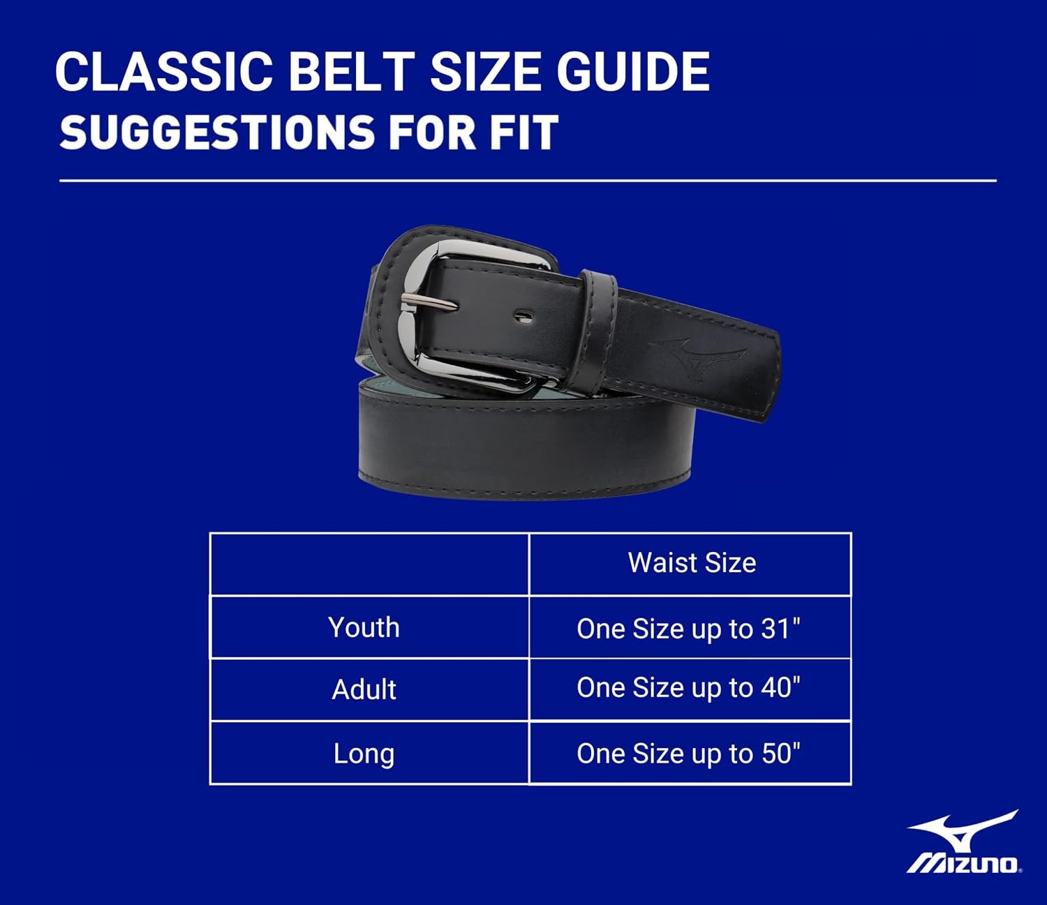 image:imageMizuno unisexadult Leather Classic BeltBlack