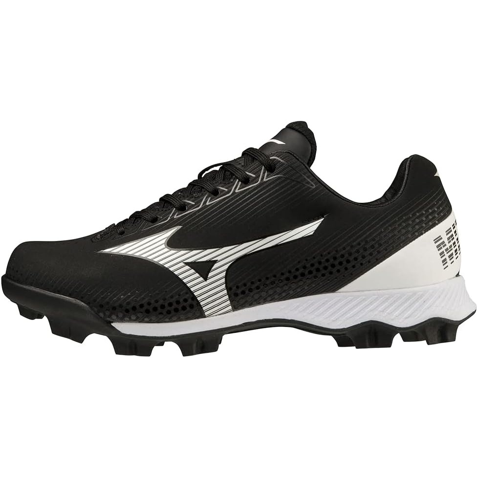 image:imageMizuno Boys Wave Lightrevo Jr Baseball ShoeBlackWhite