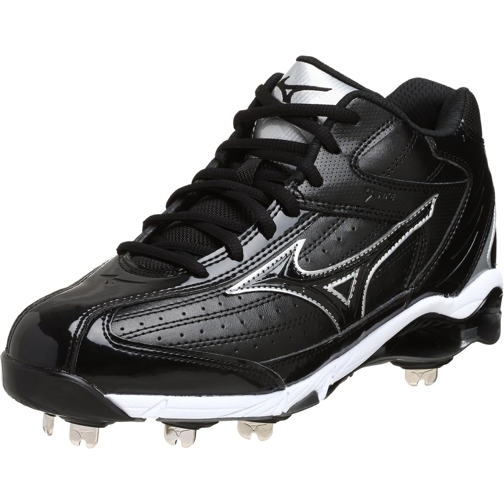 image:imageMizuno Mens 9 Spike Classic G5 Mid Baseball CleatBlack