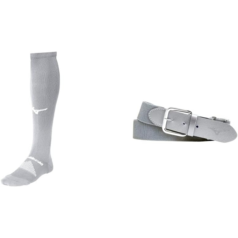 image:imageMizuno Performance OTC Socks with Classic Elastic Belt Youth and Adult Sizes Baseball and Softball Grey XLarge Socks Adult Belt