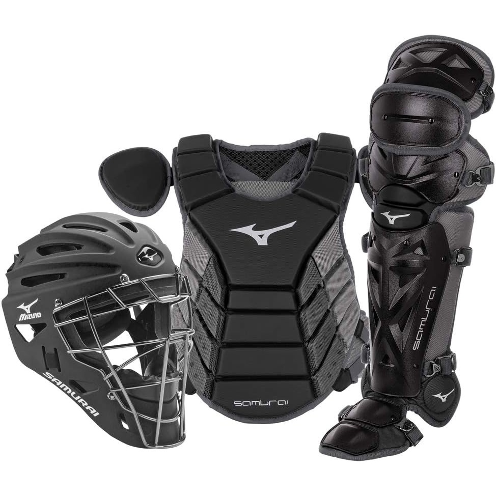 image:imageMizuno Samurai Adult Baseball Boxed Catchers Gear SetBlackGrey