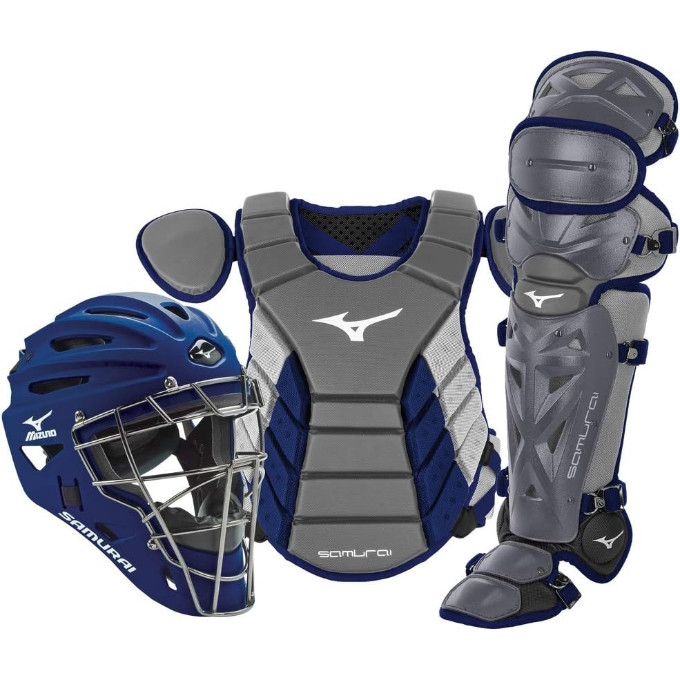image:imageMizuno Samurai Adult Baseball Boxed Catchers Gear SetGreyNavy