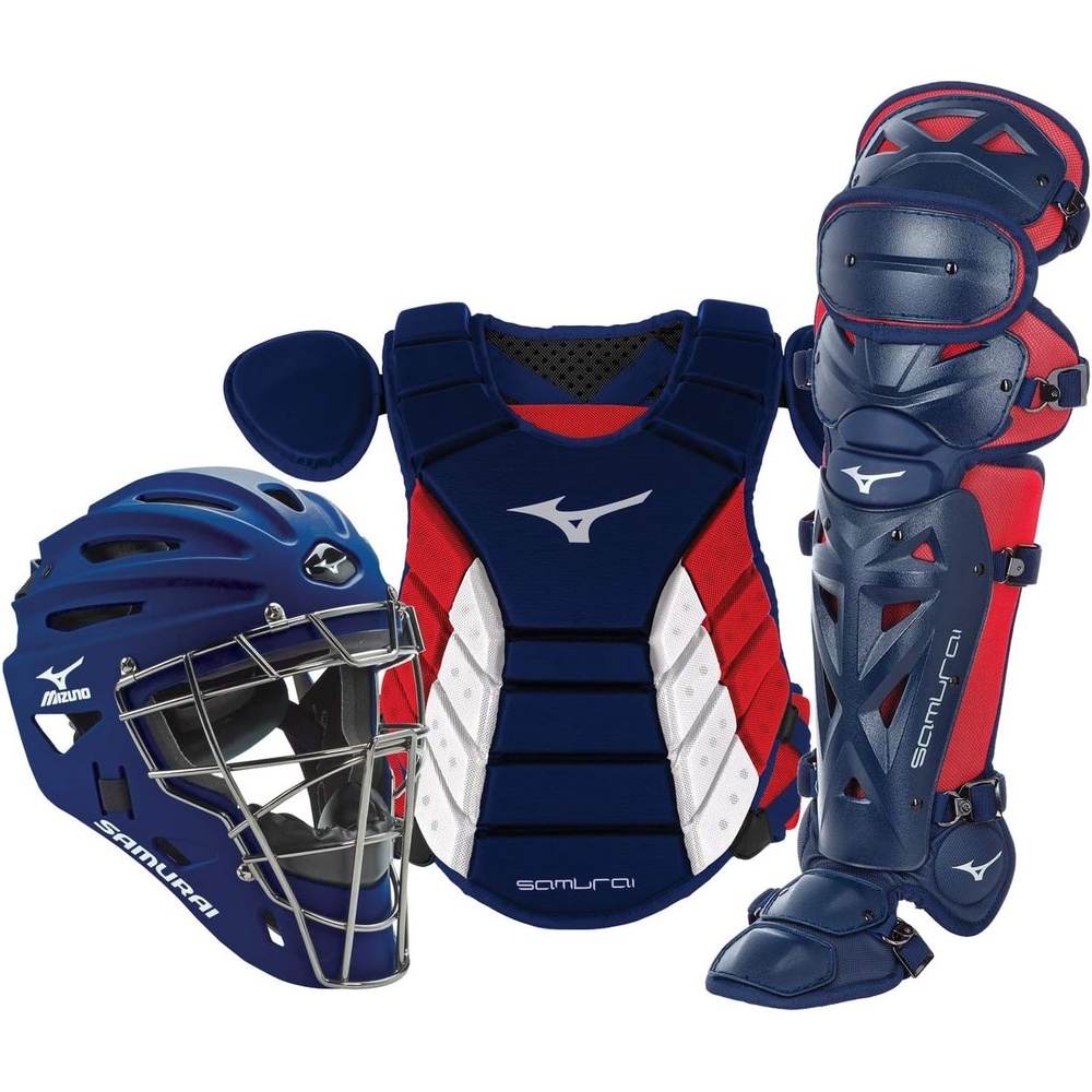 image:imageMizuno Samurai Adult Baseball Boxed Catchers Gear SetNavyRed