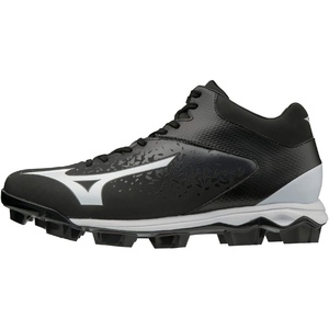 Mizuno 320585.9000.10.0850 Select Nine TPU Mid Molded Baseball Cleat Black-White (9000) 8 1/2 (0850)