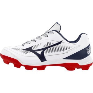Mizuno Boys’ Cushionrevo Diamond Jr. TPU Spike(White-navy)
