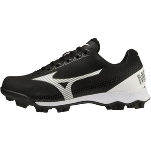 Mizuno Boy’s Wave Lightrevo Jr Baseball Shoe(Black/White)