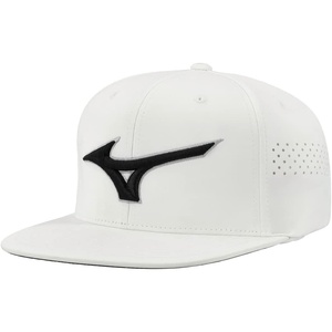 Mizuno Golf Tour Flat Snapback Hat(White/Black)