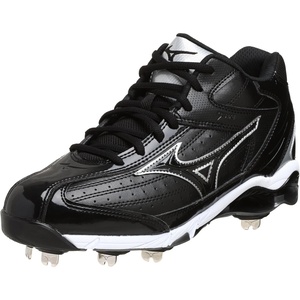 Mizuno Men’s 9 Spike Classic G5 Mid Baseball Cleat(Black)