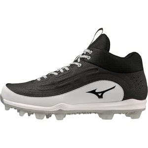Mizuno Men’s Ambition 3 Mid TPU Baseball Cleats(Black/White)