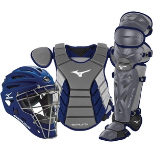 Mizuno Samurai Adult Baseball Boxed Catcher’s Gear Set(Grey/Navy)