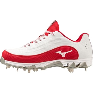 Mizuno Unisex Adult 9-Spike Swift 8 Low Metal(White/Red)