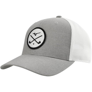 Mizuno Unisex Crossed Clubs Meshback Golf Hat(Heathered Grey/White)
