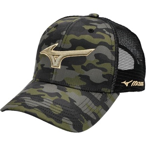 Mizuno Unisex-Adult Mizuno Diamond Trucker Hat(Black Camo)