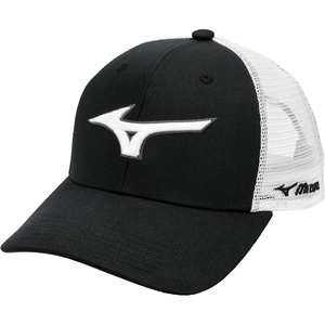 Mizuno Unisex-Adult Mizuno Diamond Trucker Hat(Black/White)