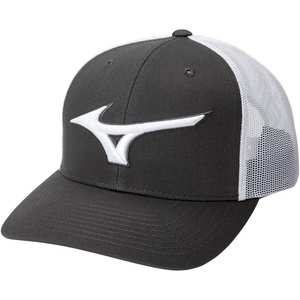 Mizuno Unisex-Adult Mizuno Diamond Trucker Hat(Charcoal-white)