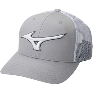 Mizuno Unisex-Adult Mizuno Diamond Trucker Hat(Grey-white)