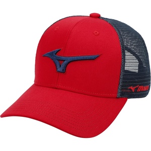 Mizuno Unisex-Adult Mizuno Diamond Trucker Hat(Red/Navy)