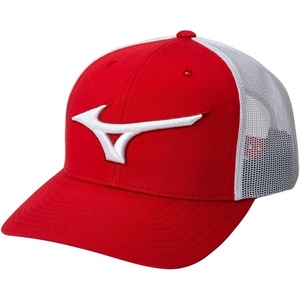 Mizuno Unisex-Adult Mizuno Diamond Trucker Hat(Red-white)