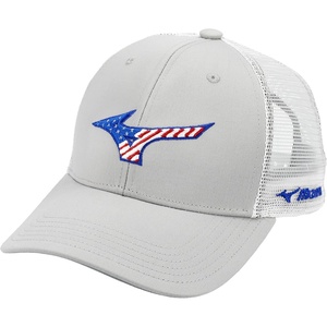 Mizuno unisex-adult Mizuno Diamond Trucker Hat(Patriot/Grey/White)