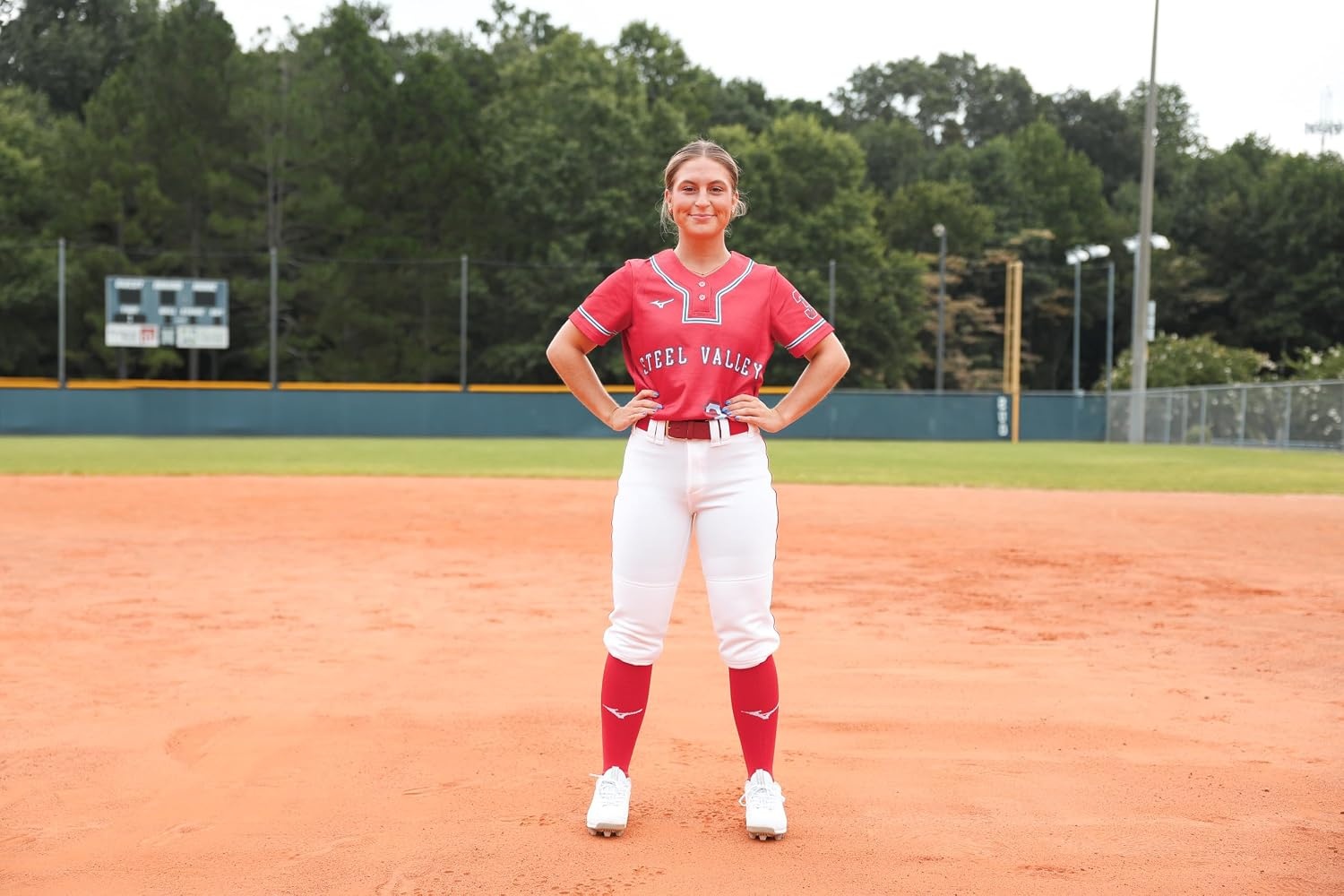 image:imageMizuno Adult Womens Belted Piped Fastpitch Softball PantWhiteroyal