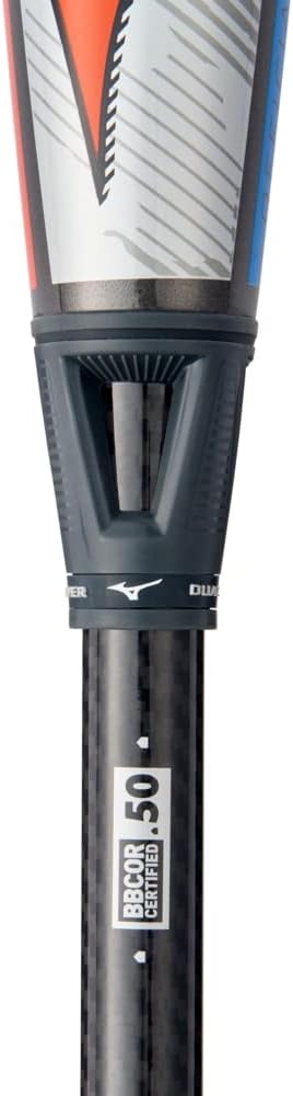 image:imageMizuno B23PWR CRBN 3 BBCOR Baseball Bat 2 58 inch Barrel 2 Piece Composite Detonator Cor Dual Frequency Damper Black Onyx Carbon SpeedHelix GripB23PWR CRBN 3 BBCOR Baseball Bat