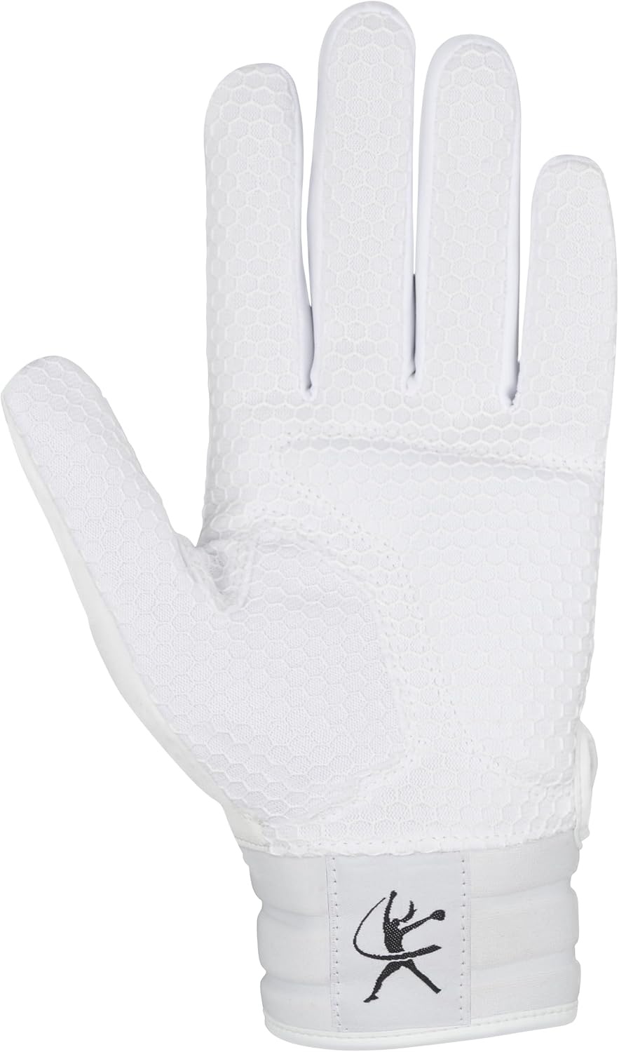 image:imageMizuno Finch Softball Padded Batting Gloves Pair Adult and Youth Nonslip Palm Padded ShockPalm FlexMesh Back QuikAdjust Wrist TabWhiteBlack