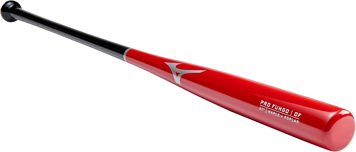 image:imageMizuno Pro Fungo Bat Infield or Outfield Maple Hybrid Fungo Lightweight High Gloss FinishRed