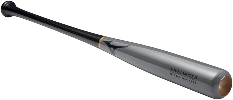 image:imageMizuno Pro Limited Maple Wood Baseball Bat Rock Hard Maple Compressed Barrel Ink Dot Cupped End243 GreyBlack