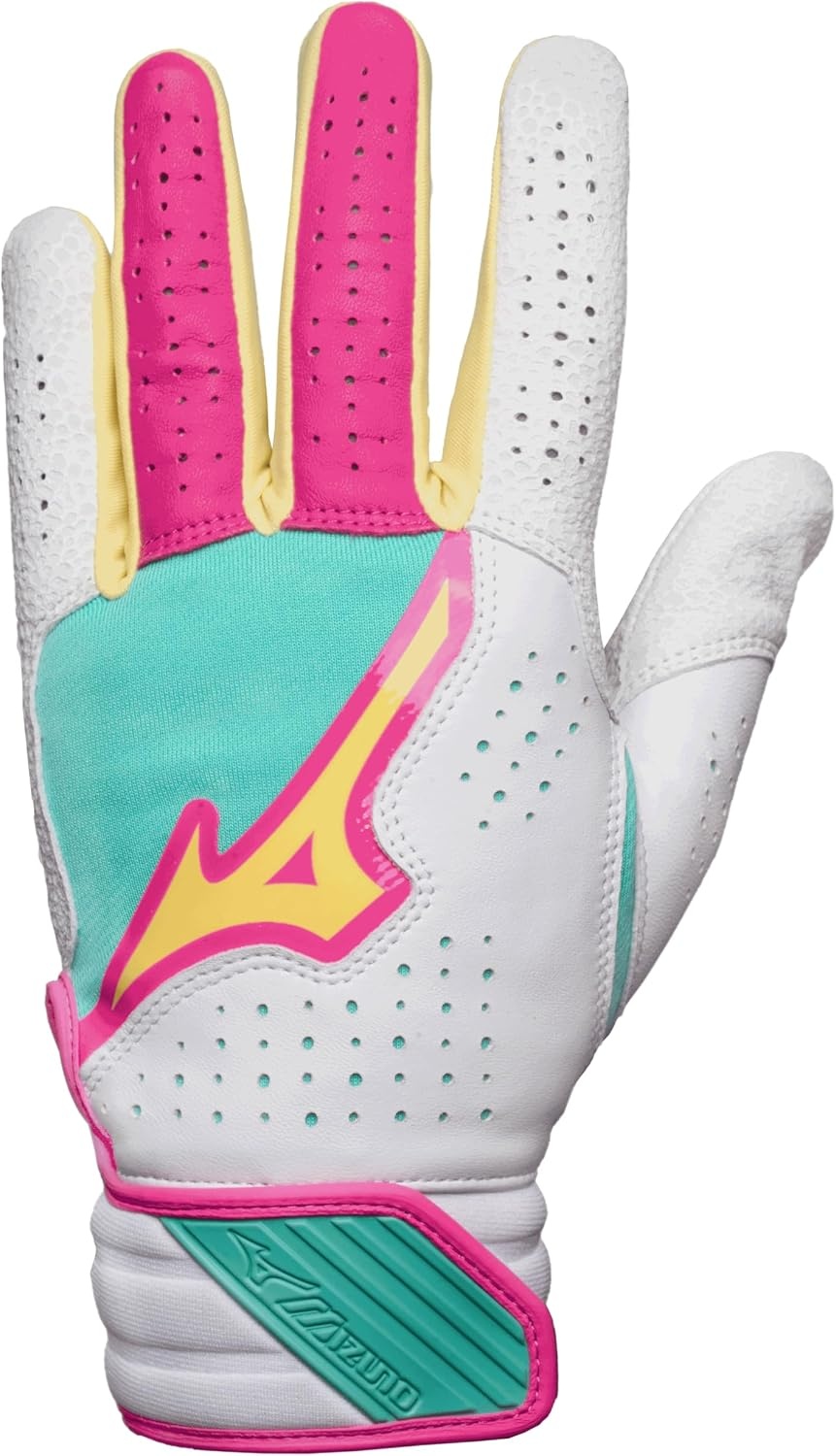 image:imageMizuno Pro Select Fastpitch Womens Softball Batting GloveWhiteTeal