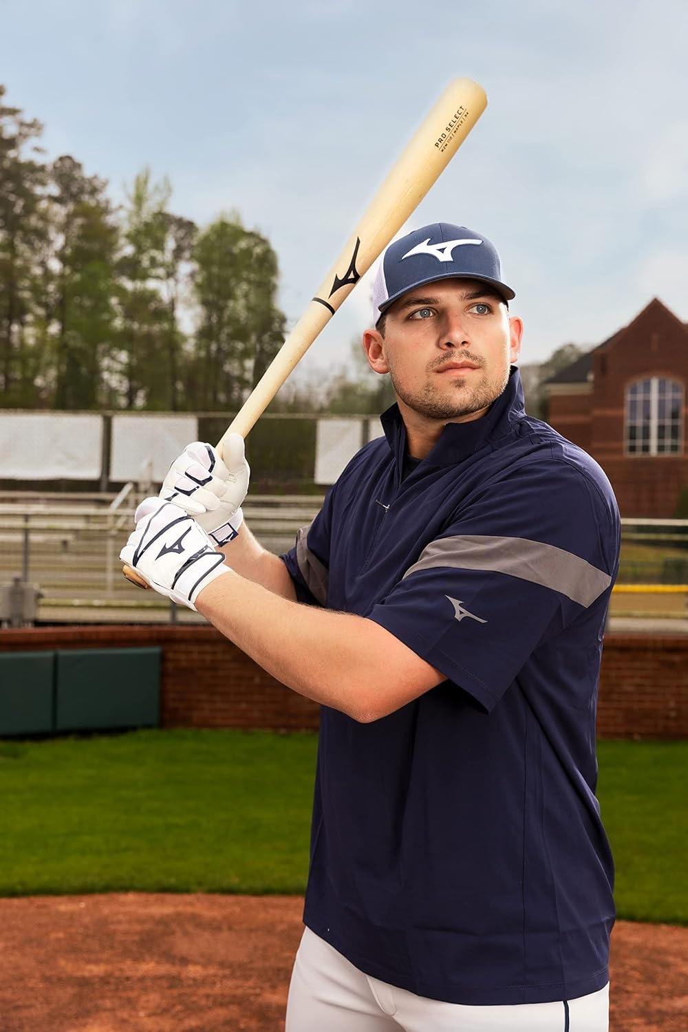 image:imageMizuno Pro Select Maple Wood Baseball Bat Rock Hard Maple Compressed Barrel Ink Dot Cupped EndPro Select MZM 110