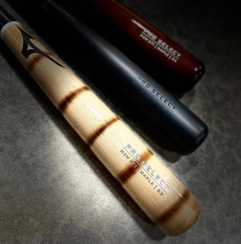 image:imageMizuno Pro Select Maple Wood Baseball Bat Rock Hard Maple Compressed Barrel Ink Dot Cupped EndPro Select MZM 271