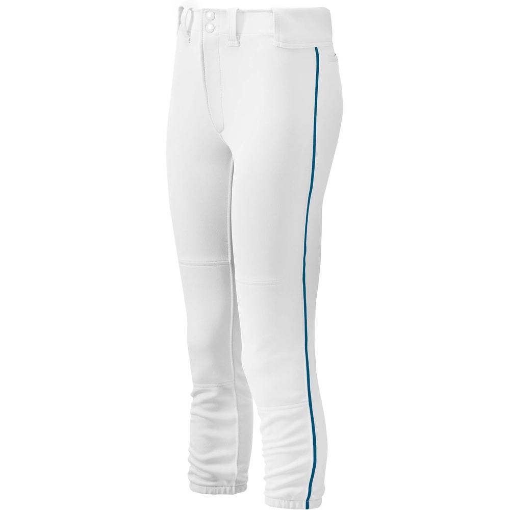image:imageMizuno Girls Youth Belted Piped Softball PantWhiteNavy