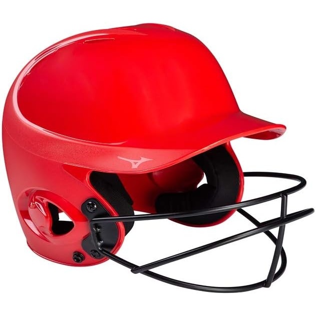 image:imageMizuno MVP Series Solid Batting Helmet with Fastpitch Softball MaskRed