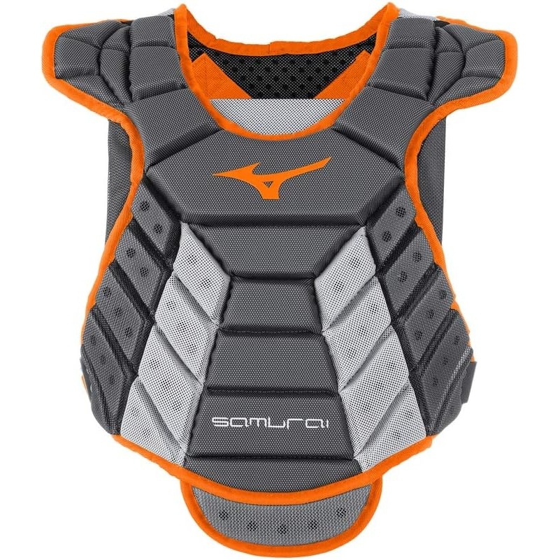 image:imageMizuno Mizuno Samurai Womens Fastpitch Softball Chest ProtectorGreyOrange
