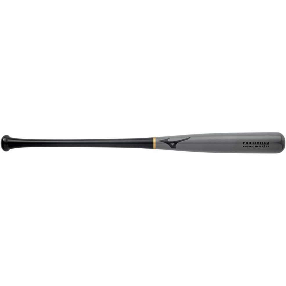image:imageMizuno Pro Limited Maple Wood Baseball Bat  Rock Hard Maple  Compressed Barrel  Ink Dot  Cupped End243 GreyBlack