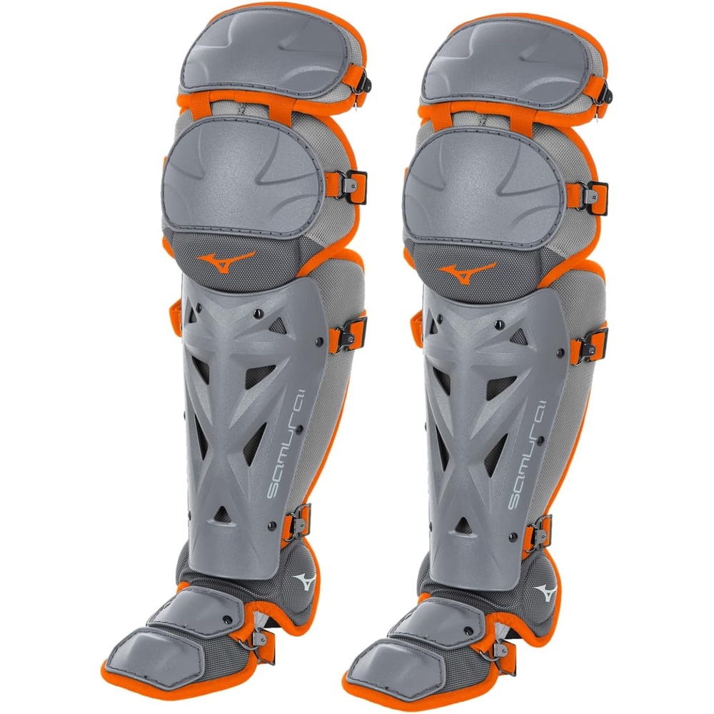 image:imageMizuno Womens Samurai Fastpitch Softball Shin GuardsGreyOrange