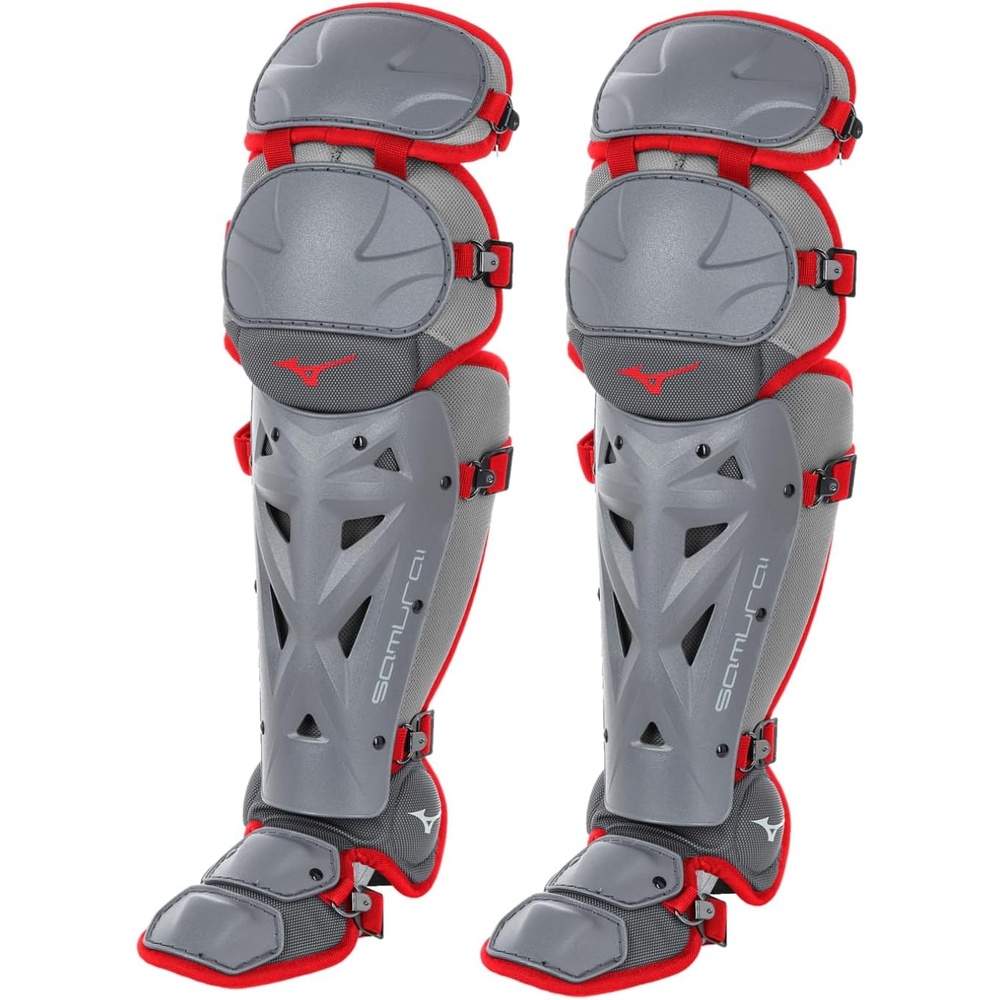 image:imageMizuno Womens Samurai Fastpitch Softball Shin GuardsGreyRed