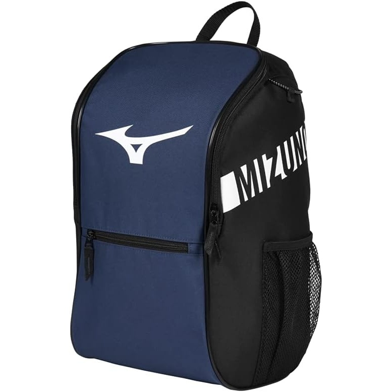 image:imageMizuno Youth Future Backpack  Youth Baseball amp Youth Softball Bag  2 Sleeves for BatsWater Bottles Large Main CompartmentNavyBlack