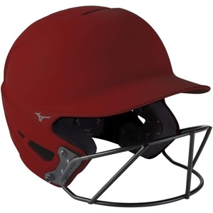 Mizuno Adult F6 Fastpitch Softball Batting Helmet with Mask(Cardinal)