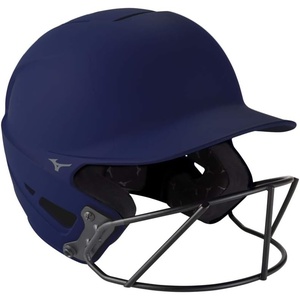 Mizuno Adult F6 Fastpitch Softball Batting Helmet with Mask(Navy)